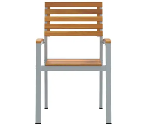 Saldēšanas Dārza Krēsli 8 Gab. Cieta Koka Akācijas Un Metāla Vidaxl