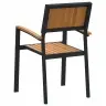 Stacking Garden Chairs 6 Pcs Melns Tērauds Un Cietais Koks Akācijas Vidaxl