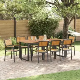 Dārza Krēsls 8 Pcs Brūna 56 X 57 X 87Cm Akācijas Masīvkoks Vidaxl