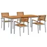 Sodo Valgomojo Komplektas 5 Pcs Pilka Ir Ruda 180 X 90 X 75 Cm