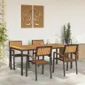Sodo Valgomojo Komplektas 5 Pcs Juoda Ir Ruda 180 X 90 X 75 Cm