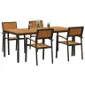 Sodo Valgomojo Komplektas 5 Pcs Juoda Ir Ruda 180 X 90 X 75 Cm