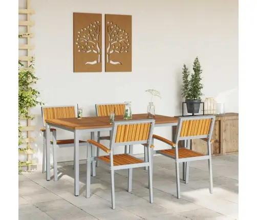 Sodo Valgomojo Komplektas 5 Pcs Pilka Ir Ruda 150 X 90 X 75 Cm Sodo Valgomojo Komplektas 5 Pcs Pilka Ir Ruda 150 X 90 X 75 Cm