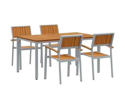 Sodo Valgomojo Komplektas 5 Pcs Pilka Ir Ruda 150 X 90 X 75 Cm Sodo Valgomojo Komplektas 5 Pcs Pilka Ir Ruda 150 X 90 X 75 Cm