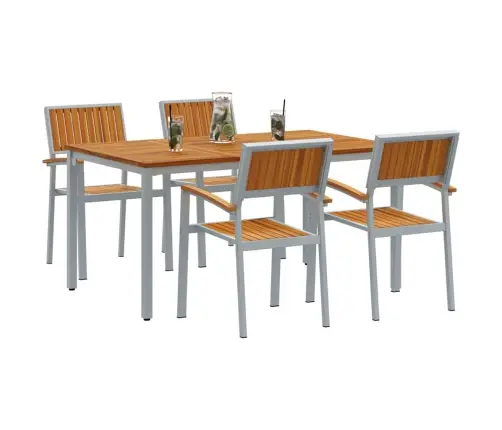 Sodo Valgomojo Komplektas 5 Pcs Pilka Ir Ruda 150 X 90 X 75 Cm Sodo Valgomojo Komplektas 5 Pcs Pilka Ir Ruda 150 X 90 X 75 Cm