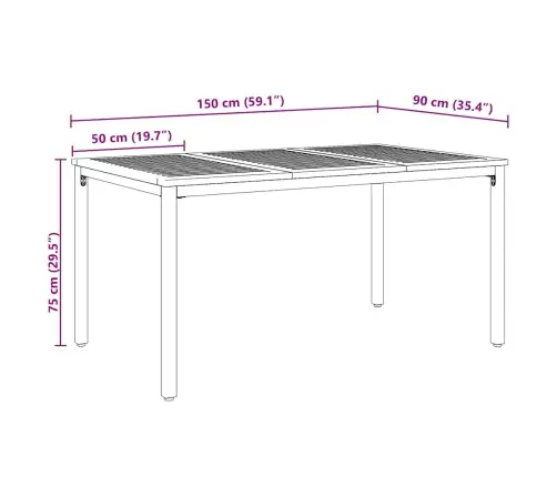 Sodo Valgomojo Komplektas 5 Pcs Pilka Ir Ruda 150 X 90 X 75 Cm Sodo Valgomojo Komplektas 5 Pcs Pilka Ir Ruda 150 X 90 X 75 Cm