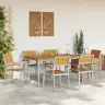 7 Gabalu Dārza Pusdienu Komplekts No Cietās Akācija Un Metāla Vidaxl