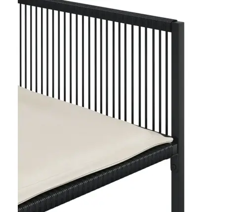 7-Osaline Aiamööblikomplekt Patjadega, Must, Polürotang