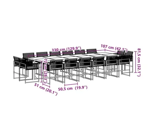 17-Daļīgs Dārza Mēbeļu Komplekts Ar Matračiem, Pe Rotangpalma Vidaxl