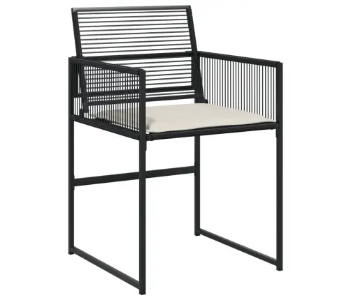 9-Daļīgs Dārza Mēbeļu Komplekts, Matrači, Melns, Pe Rotangpalma Vidaxl