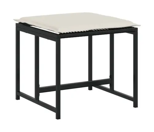 9-Daļīgs Dārza Mēbeļu Komplekts, Matrači, Melns, Pe Rotangpalma Vidaxl