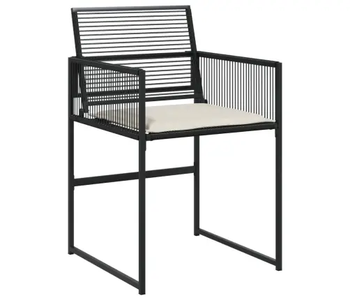 15-Daļīgs Dārza Mēbeļu Komplekts Ar Matračiem, Melns Pe Vidaxl