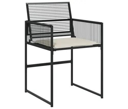 5-Daļīgs Dārza Mēbeļu Komplekts, Matrači, Melna Pe  Rotangpalma Vidaxl