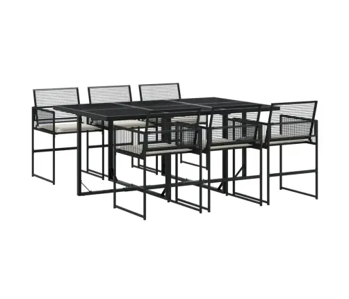 7-Daļīgs Dārza Mēbeļu Komplekts Ar Matračiem, Pe Rotangpalma Vidaxl