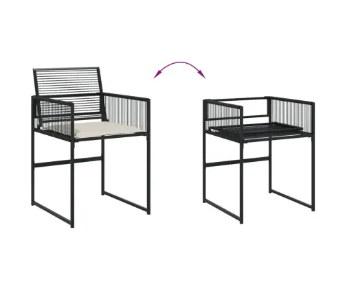 Sodo Komplektas Su Pagalvėlėmis, 9 Dalių, Juodas, Poliratanas Sodo Komplektas Su Pagalvėlėmis, 9 Dalių, Juodas, Poliratanas