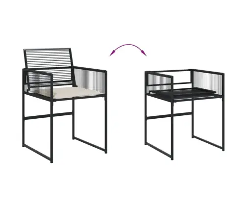 13-Daļīgs Dārza Mēbeļu Komplekts Ar Matračiem, Melns Pe Vidaxl