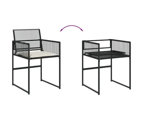 11-Osaline Aiamööbli Komplekt Patjadega, Must, Polürotang