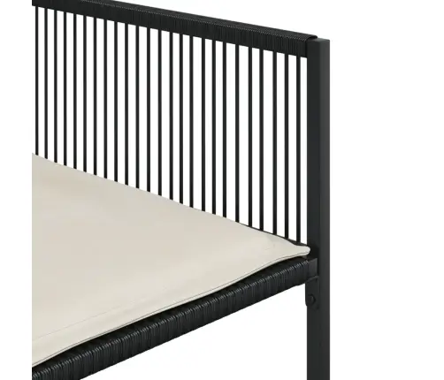 11-Osaline Aiamööbli Komplekt Patjadega, Must, Polürotang