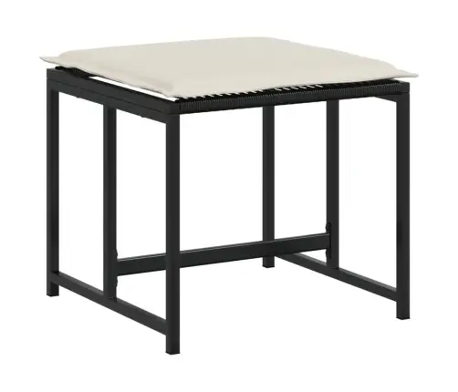 Sodo Komplektas Su Pagalvėlėmis, 17 Dalių, Juodas, Poliratanas