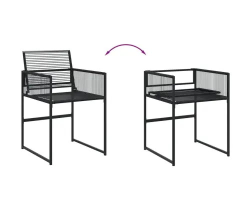 11-Daļīgs Dārza Mēbeļu Komplekts, Melna Pe Rotangpalma Vidaxl