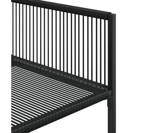 9-Daļīgs Dārza Mēbeļu Komplekts, Melns, Pe Rotangpalma Vidaxl