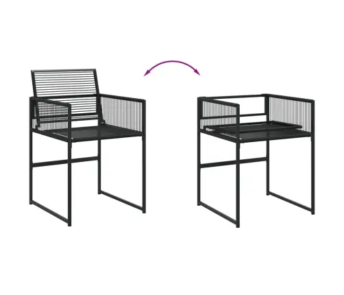 11-Daļīgs Dārza Mēbeļu Komplekts, Melna Pe Rotangpalma Vidaxl