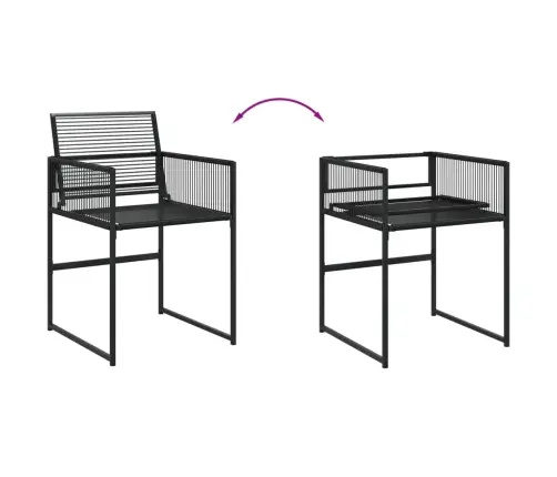 15-Daļīgs Dārza Mēbeļu Komplekts, Melna Pe Rotangpalma Vidaxl