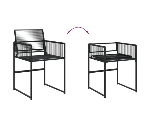 5-Osaline Aiamööbli Komplekt, Must, Polürotang