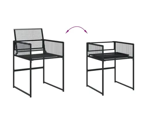 9-Daļīgs Dārza Mēbeļu Komplekts, Melns, Pe Rotangpalma Vidaxl