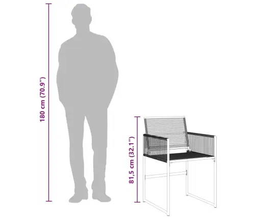11-Osaline Aia Söögimööbli Komplekt, Must, Polürotang