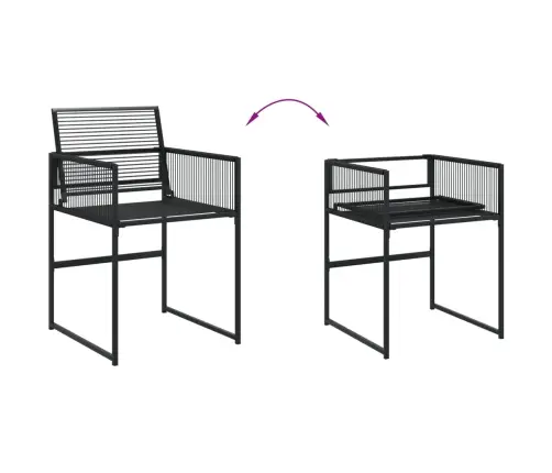 11-Daļīgs Dārza Mēbeļu Komplekts, Melna Pe Rotangpalma Vidaxl