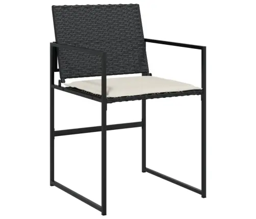 11-Daļīgs Dārza Mēbeļu Komplekts, Matrači, Melna Pe Rotangpalma Vidaxl