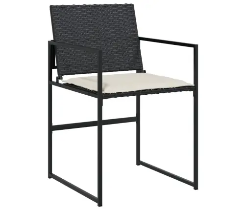 13-Osaline Aia Söögimööbli Komplekt Patjadega, Must, Pe-Rotang