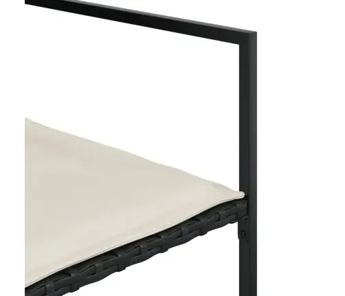 13-Osaline Aia Söögimööbli Komplekt Patjadega, Must, Pe-Rotang