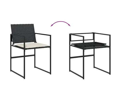 13-Daļīgs Dārza Mēbeļu Komplekts Ar Matračiem, Melns Pe Vidaxl