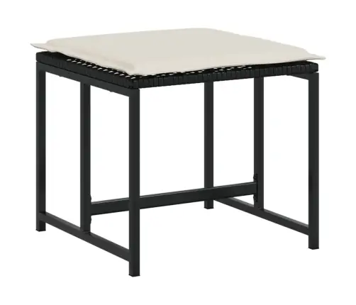 Sodo Komplektas Su Pagalvėlėmis, 11 Dalių, Juodas, Poliratanas