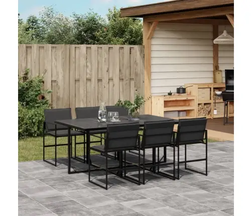 Sodo Komplektas Su Pagalvėlėmis, 7 Dalių, Juodas, Tekstilenas