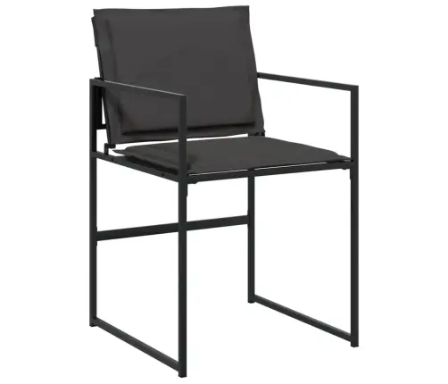 9-Osaline Aia Söögimööbli Komplekt Patjadega, Must, Tekstileen