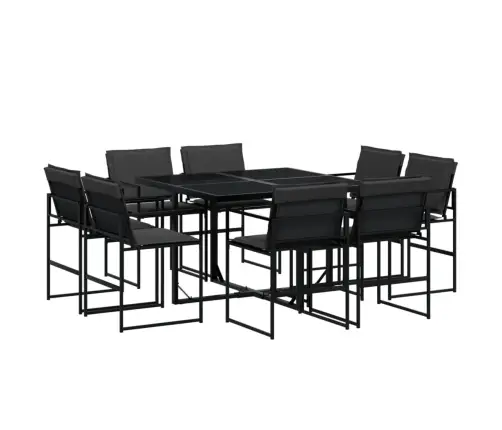 Sodo Komplektas Su Pagalvėlėmis, 9 Dalių, Juodas, Tekstilenas