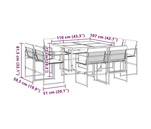 Sodo Komplektas Su Pagalvėlėmis, 9 Dalių, Juodas, Tekstilenas