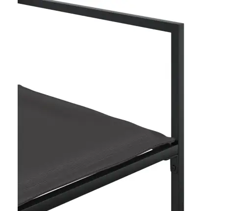 11-Daļīgs Dārza Mēbeļu Komplekts Ar Matračiem, Melns Tekstilēns Vidaxl