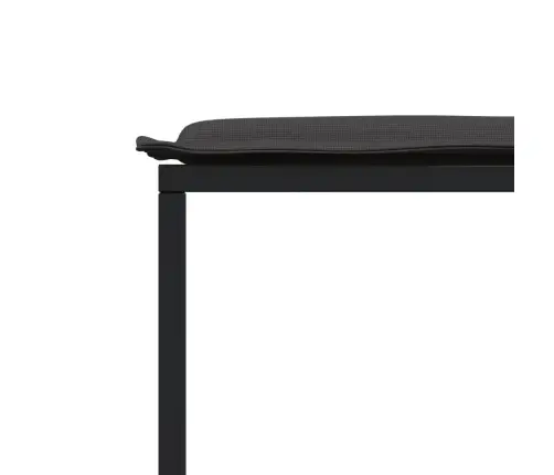 9-Osaline Aia Söögimööbli Komplekt Patjadega, Must, Tekstileen