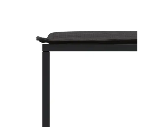 17-Osaline Aia Söögimööbli Komplekt Patjadega, Must, Tekstileen