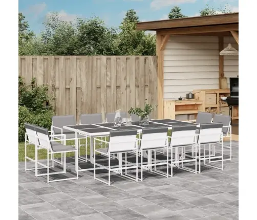 Sodo Komplektas Su Pagalvėlėmis, 13 Dalių, Baltas, Tekstilenas