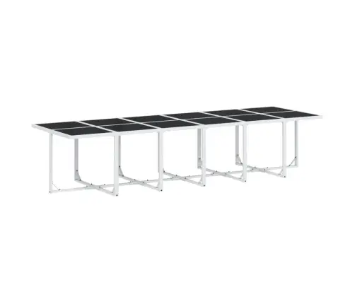 17-Osaline Aia Söögimööbli Komplekt Patjadega, Valge Tekstileen