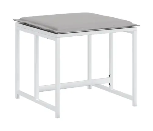 9-Osaline Aia Söögimööbli Komplekt Patjadega, Valge, Tekstileen