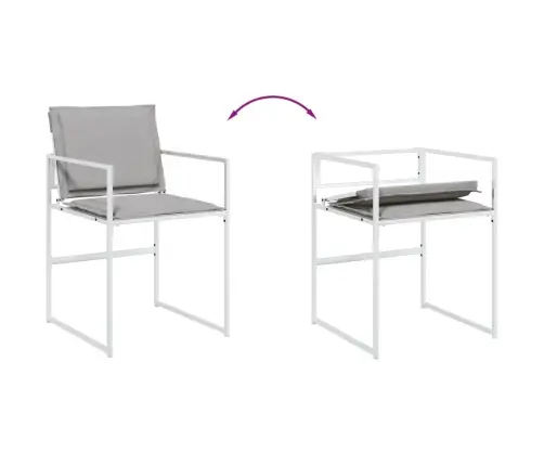 9-Osaline Aia Söögimööbli Komplekt Patjadega, Valge, Tekstileen