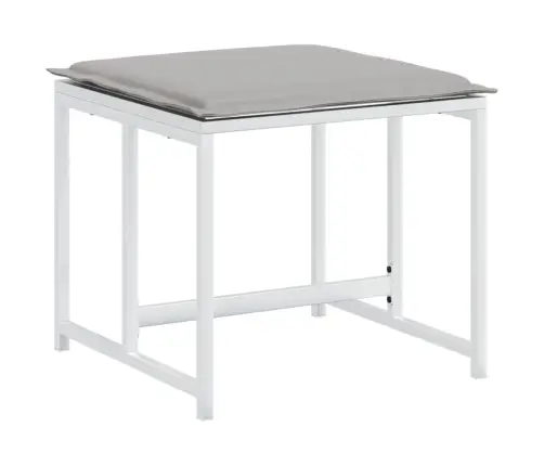 11-Daļīgs Dārza Mēbeļu Komplekts Ar Matračiem, Balts Tekstilēns Vidaxl