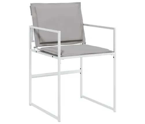 17-Daļīgs Dārza Mēbeļu Komplekts Ar Matračiem, Balts Tekstilēns Vidaxl