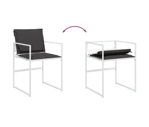 5-Daļīgs Dārza Mēbeļu Komplekts Ar Matračiem, Balts Tekstilēns Vidaxl